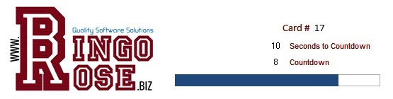 Playing Card Bingo countdown visual display